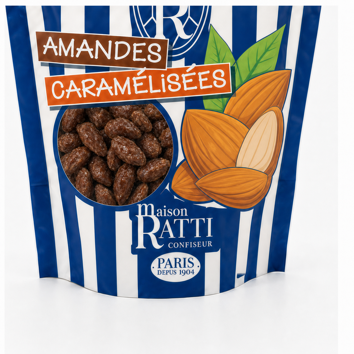 Maison Ratti Chouchou Almond, close-up of the pouch window