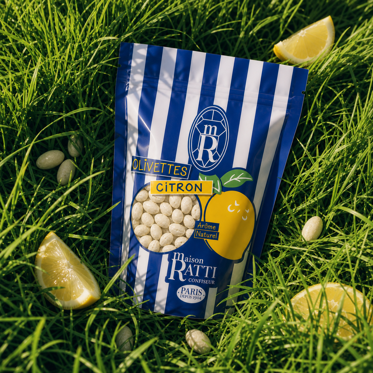 Maison Ratti Olivette Lemon, styled, top-down view