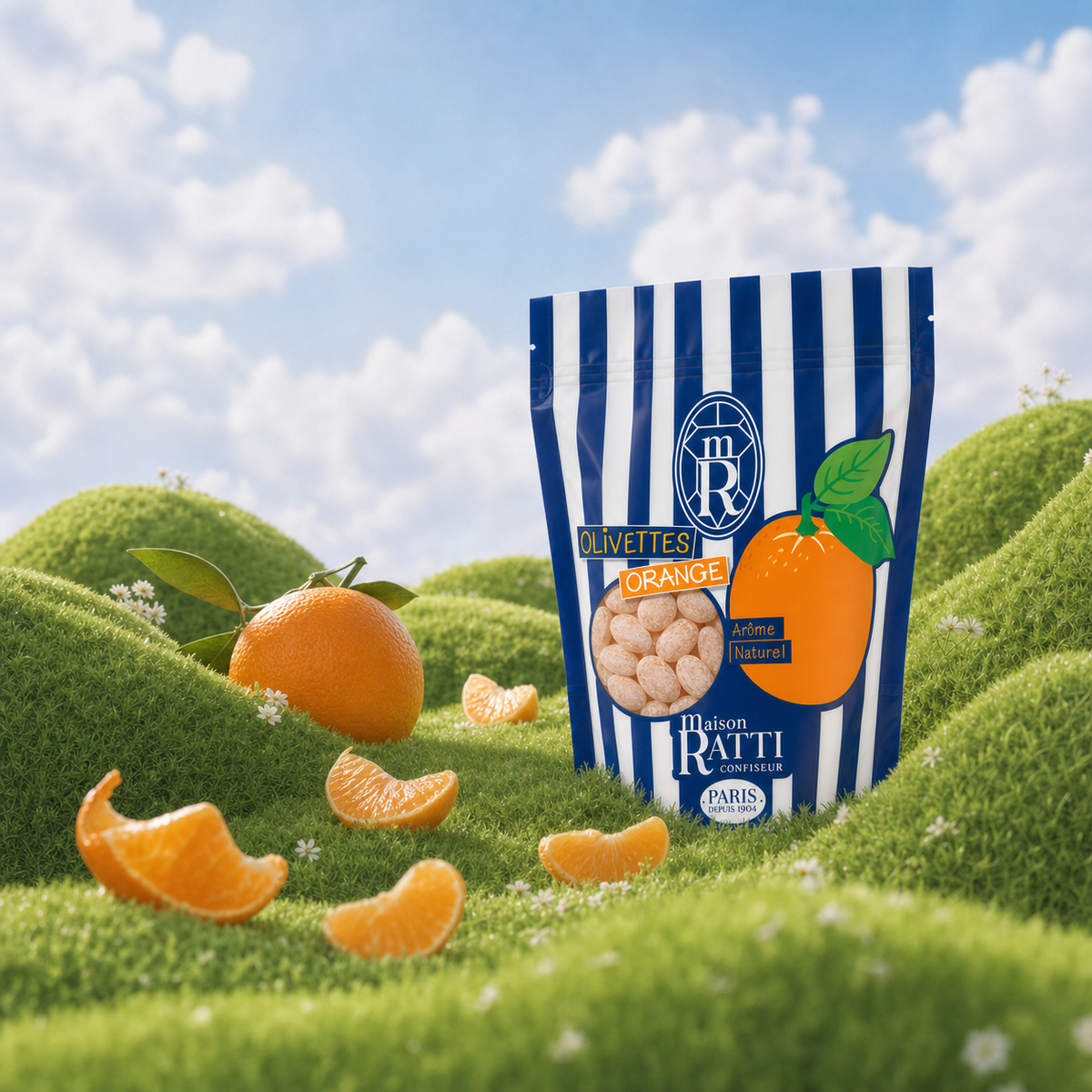 Maison Ratti Olivette Orange, styled on a natural backdrop