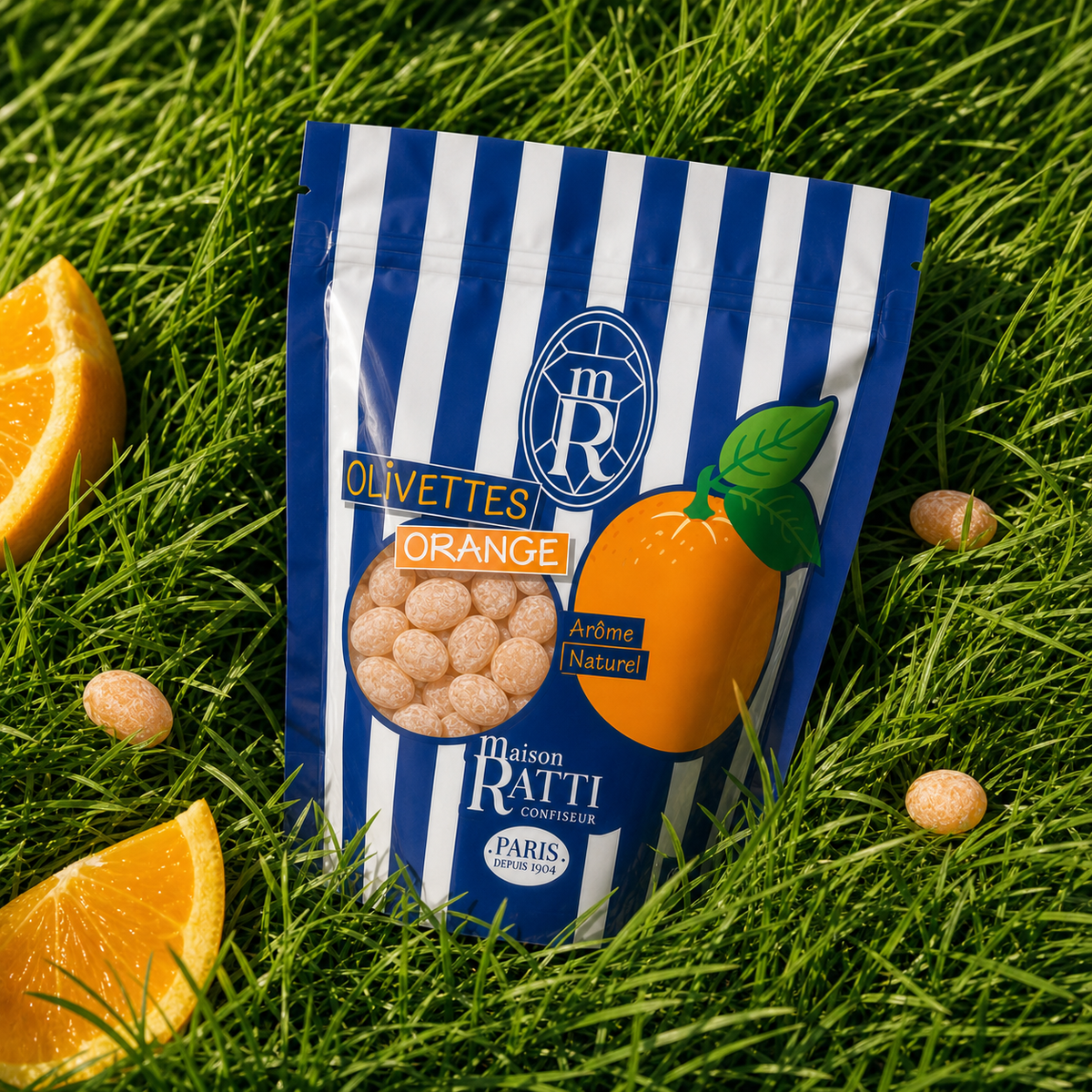 Maison Ratti Olivette Orange, styled, top-down view