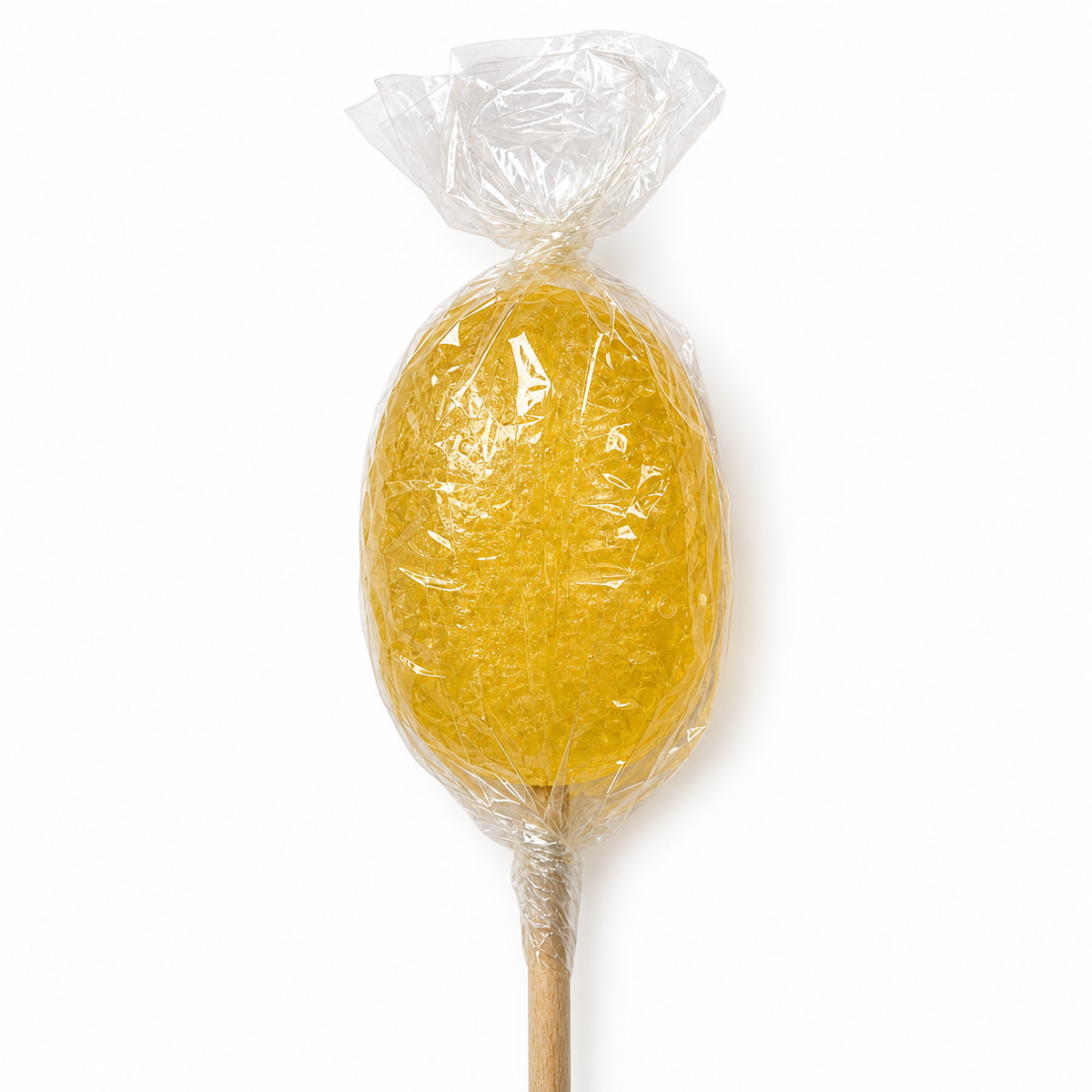Maison Ratti Pineapple Lollipop, close-up of the pouch window