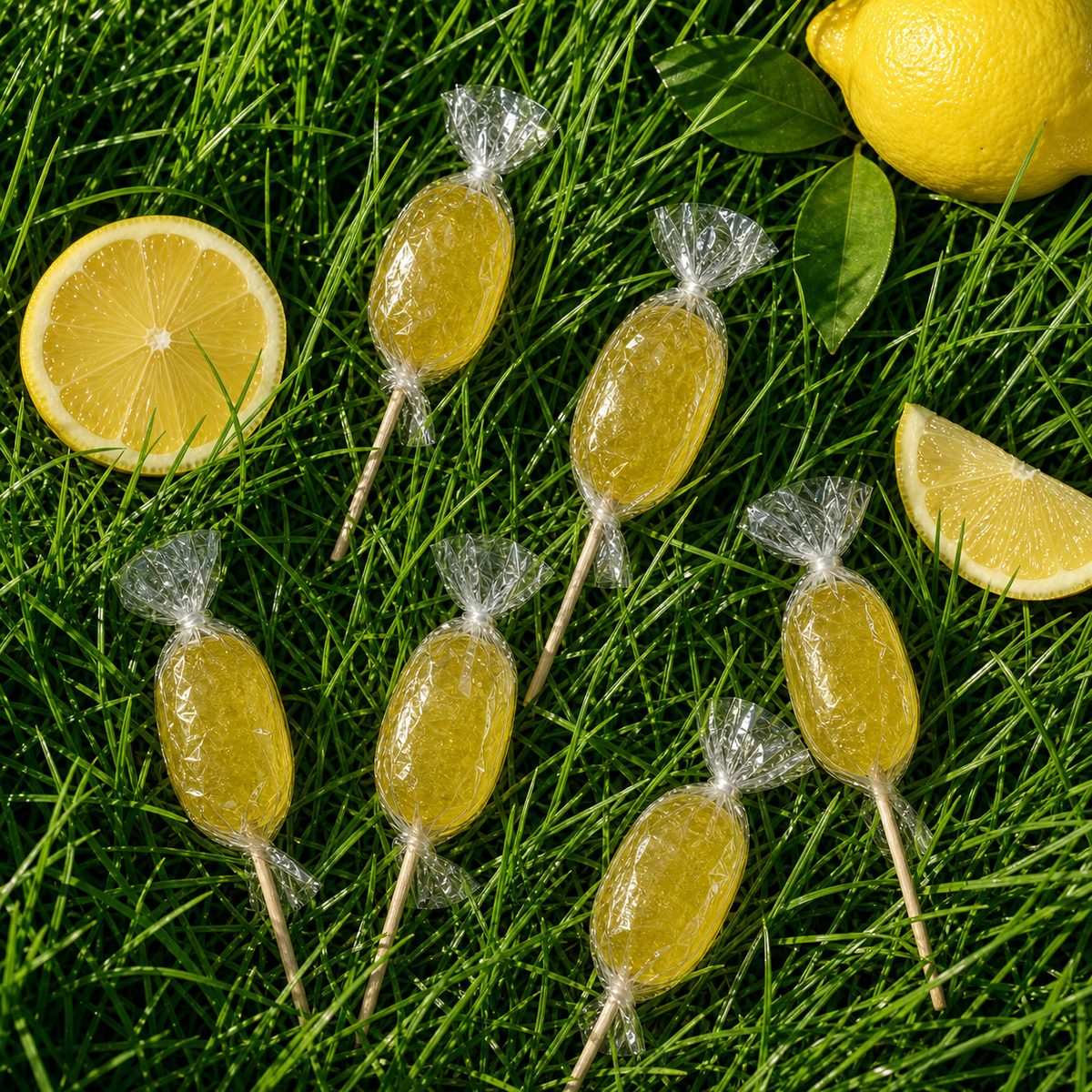 Maison Ratti Lemon Lollipop, styled, top-down view